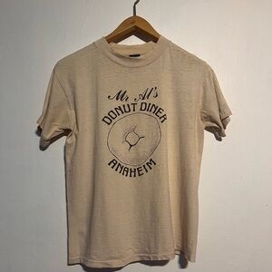 Vintage Mr Al's Donut Diner Anaheim 1980s Doughnut Stores Promo Ads Rare Shirt L